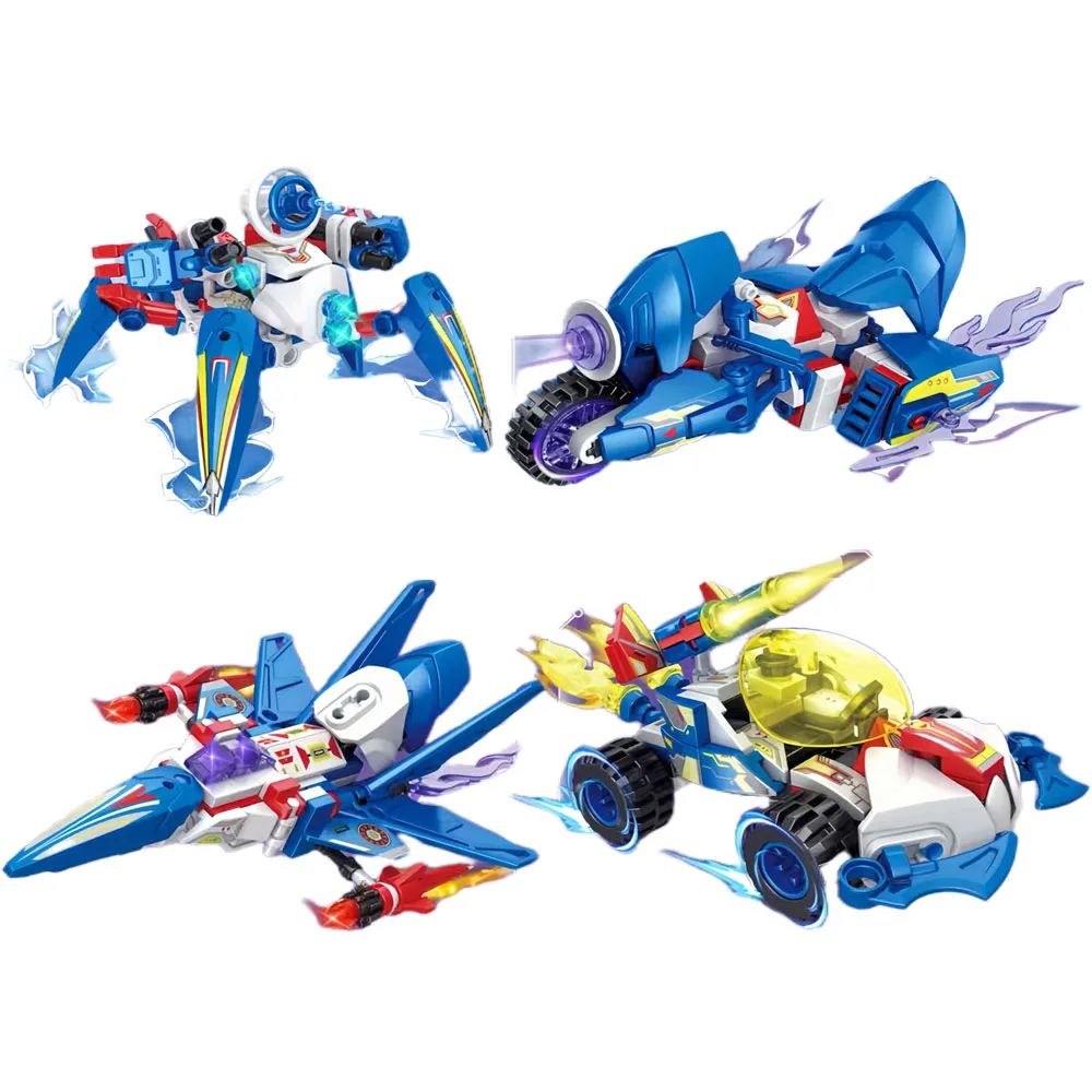 9153 Starry Sky Transformation Armor Toy Mech Assembly Building Blocks Children's Puzzle Toy 4-in-1 Assembly Bricks Boy's Gift