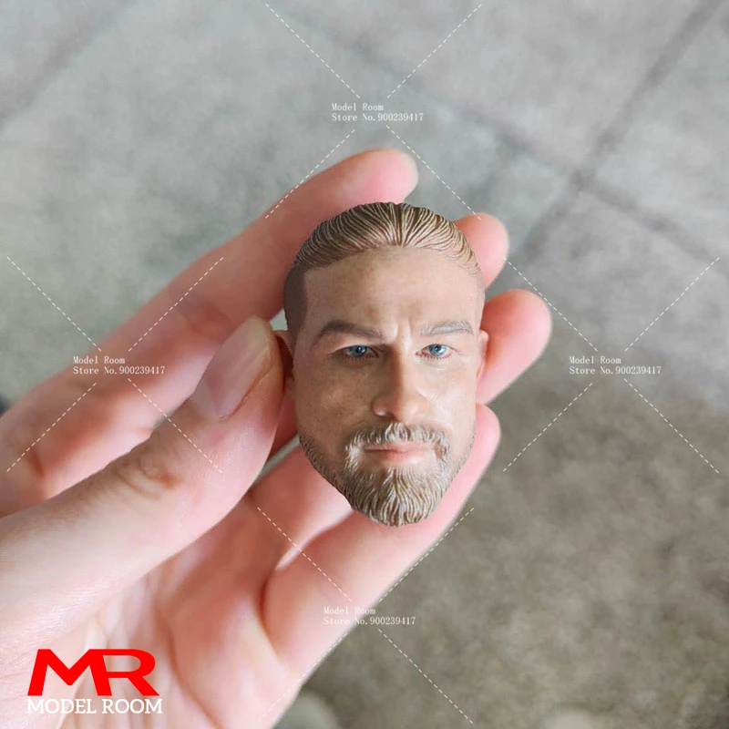 1/6 Scale Charlie Hunnam Head Sculpt PVC Male Head Carving Model Fit 12 inch Soldier Action Figure Body