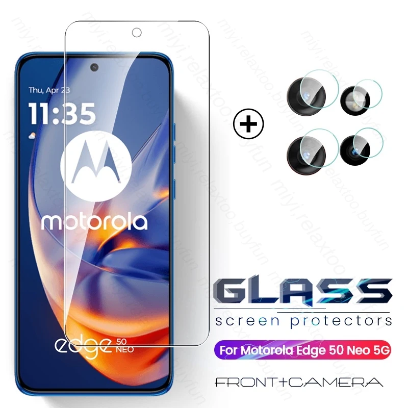 2-In-1 Tempered Glass Screen Protector For Motorola Edge 50 Neo 5G Camera Glass Moto Edge50Neo MotoEdge50Neo MotorolaEdge50Neo