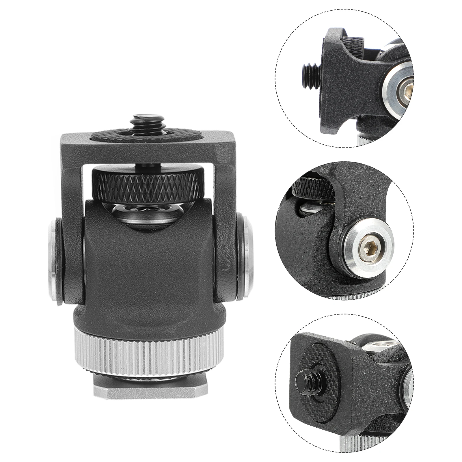 

Mini Ball Head Hot Shoe Mount Adapter Rotatable 360 Degree Aluminum Tripod Head Mount for Camera Phone Fill Light Monitor