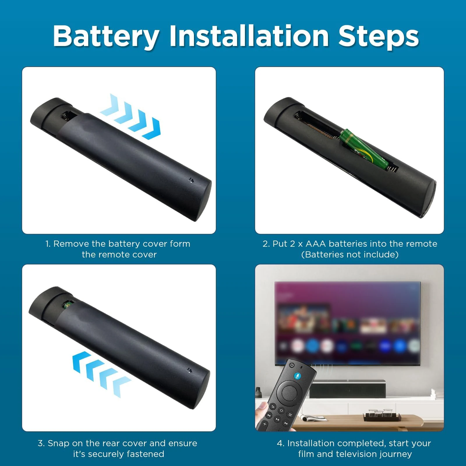 جهاز تحكم عن بعد صوتي بديل لـ Insignia، Toshiba، AMZ 2&4-Series، Omni، Pioneer، TCL، Hisense Smart TVs، لأجهزة البث