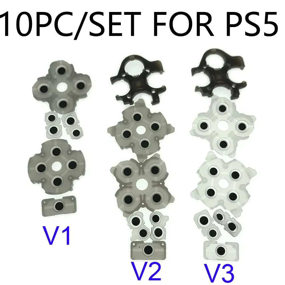 

10pc/set Rubber Conductive Adhesive Button Pad Keypads for Sony PlayStation Dualshock 5 PS5 V1 V2 V3 Controller Gamepad