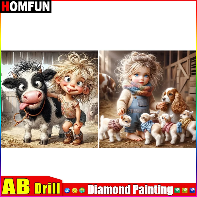 HOMFUN AB Art 5D Diy Diamond Painting 