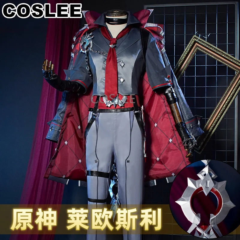 COSLEE [XS-XXL] Genshin Impact Wriothesley Cosplay Costume Game Suit Handsome Uniform Halloween Party Outfit Men New