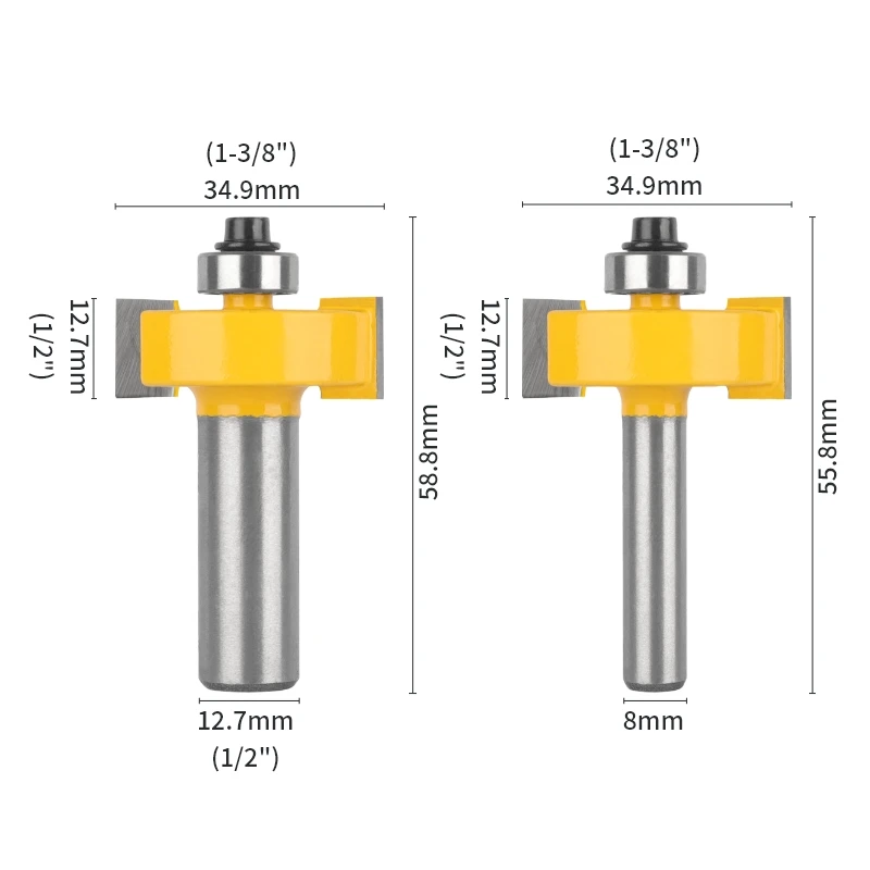 Imagem -04 - tipo Bit Entalho com Conjuntos de Rolamentos Roteador Bit Carpintaria Fresa para Cortador de Carboneto de Madeira mm 12 mm 12.7 mm t