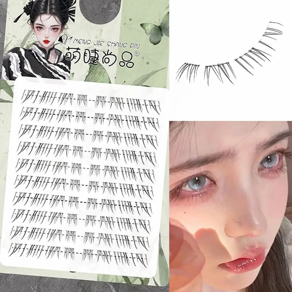 DIY esponjoso ojo de gato extensiones de pestañas postizas estilo alado individual pestañas racimo Natural accesorios diarios coreano M Y1O0