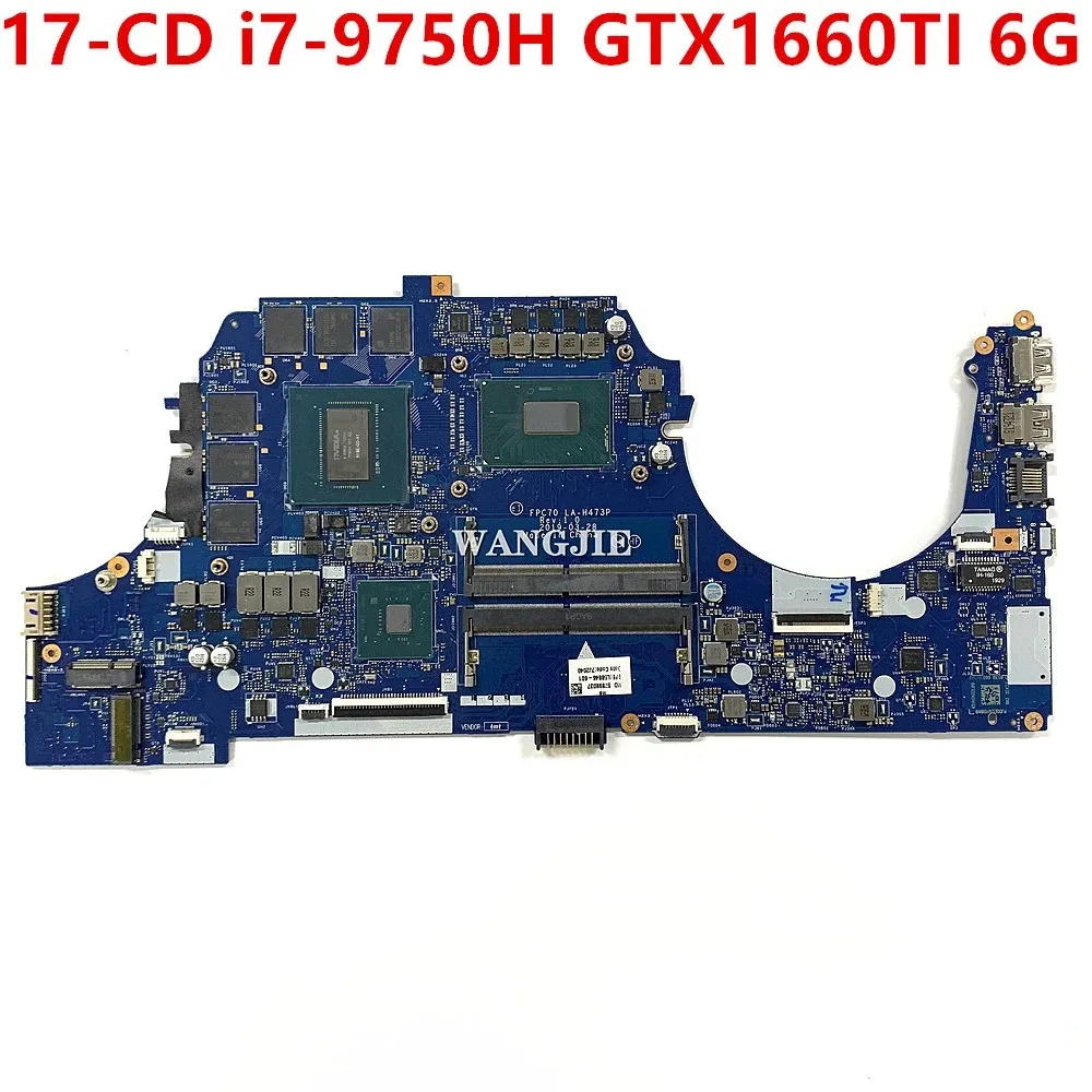 

For HP TPN-C142 17-CD Laptop Motherboard SRF6U i7-9750H + GTX1660TI 6G L58846-001 L58846-601 FPC70 LA-H473P 100% Working
