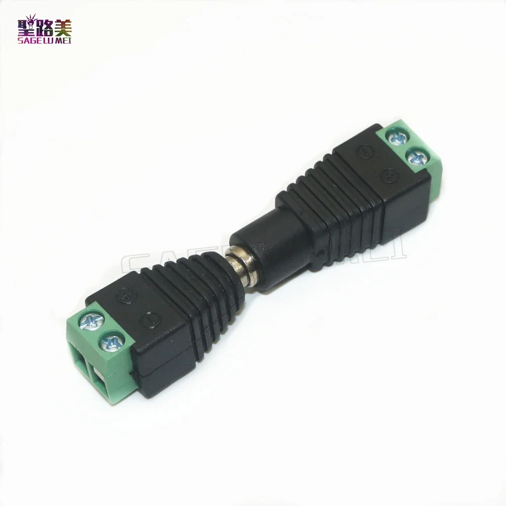 10pcs led DC Connector 2pin DC Power Adapter 5.5mm x 2.1mm Plug Male to Female Jack Connector Plug For LED Strip CCTV Camera