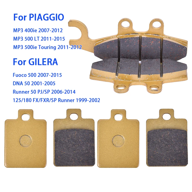 Motorcycle Front Rear Brake Pad for PIAGGIO MP3 400IE 500IE 400 500 IE LT Touring For GILERA Fuoco 500 RC DAN 50 Runner 125 180