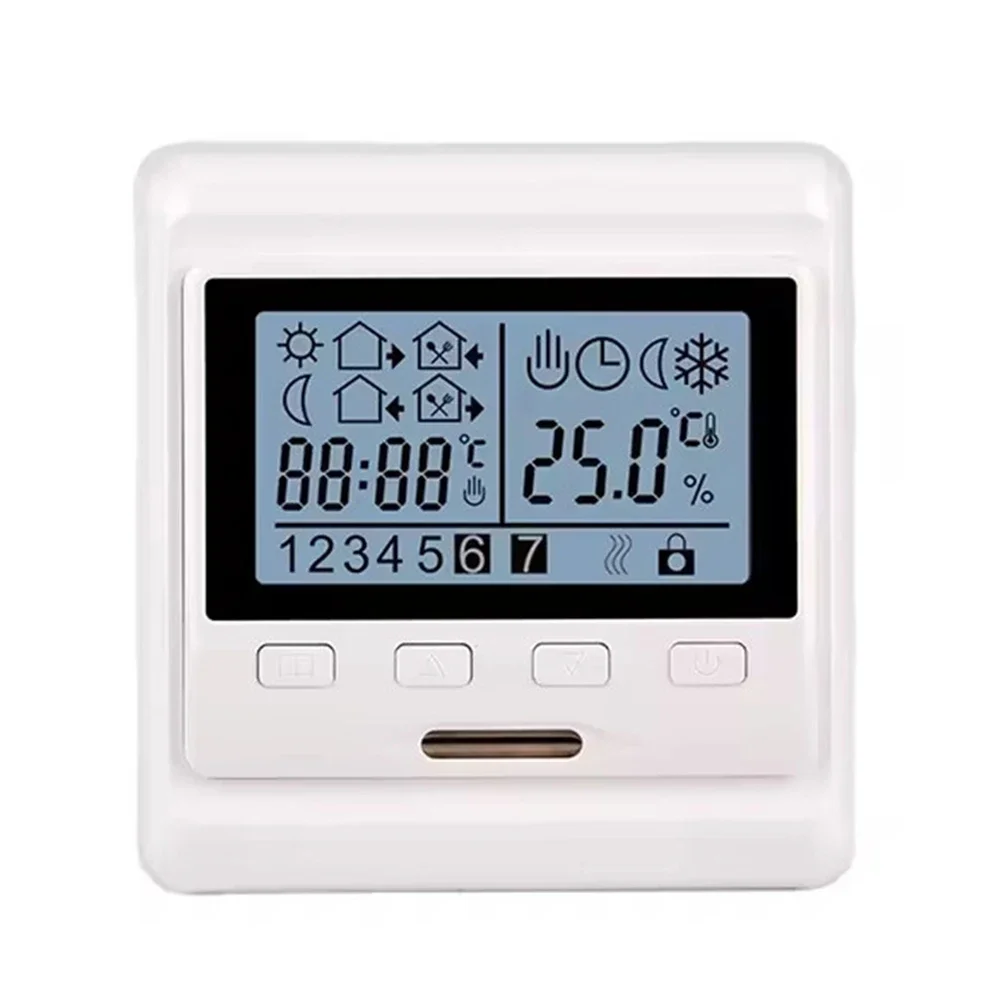 1pc Manual Thermostat LCD Weekly Programmable Floor Heating Thermostat 16A 230V With LCD Display Glass Panel