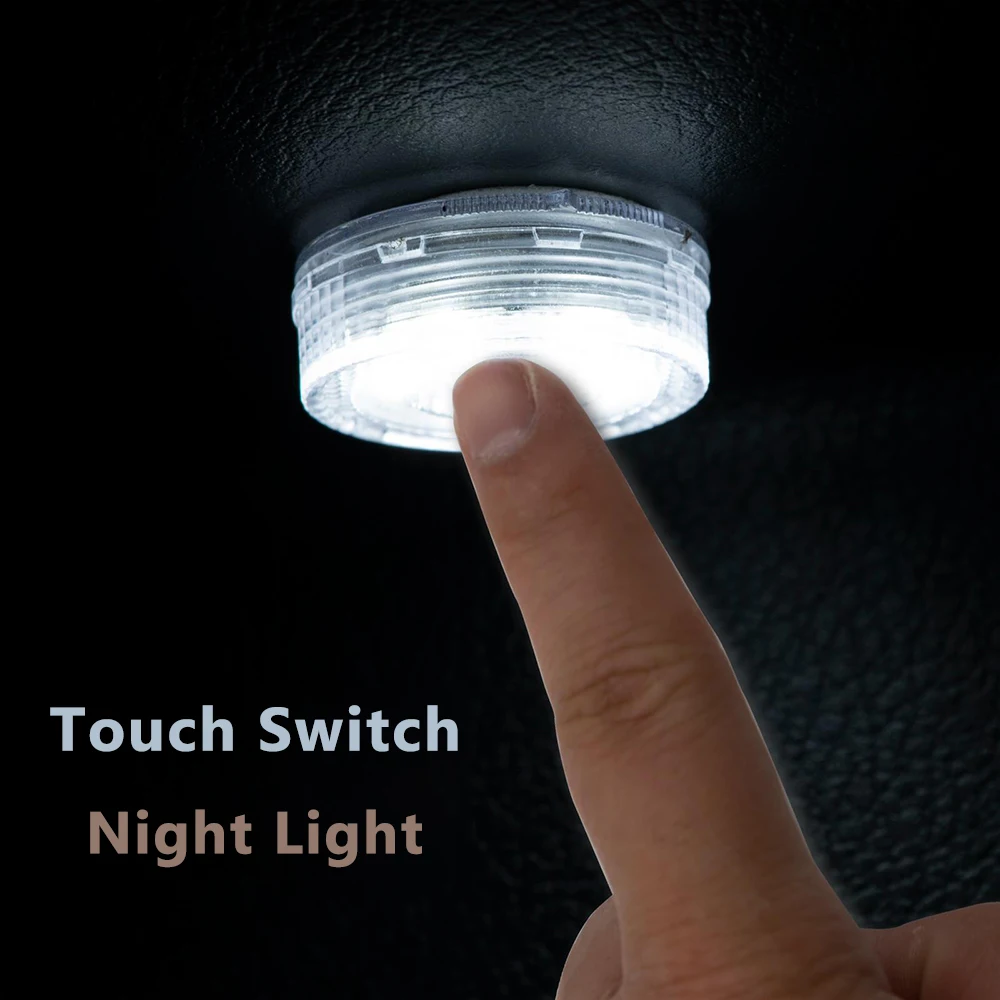 Car Interior Touch Light 5LED Mini Roof Reading Bulb Ceiling Dome Trunk Armrest Box LED Home Kitchen Closet Cabinet Blinker