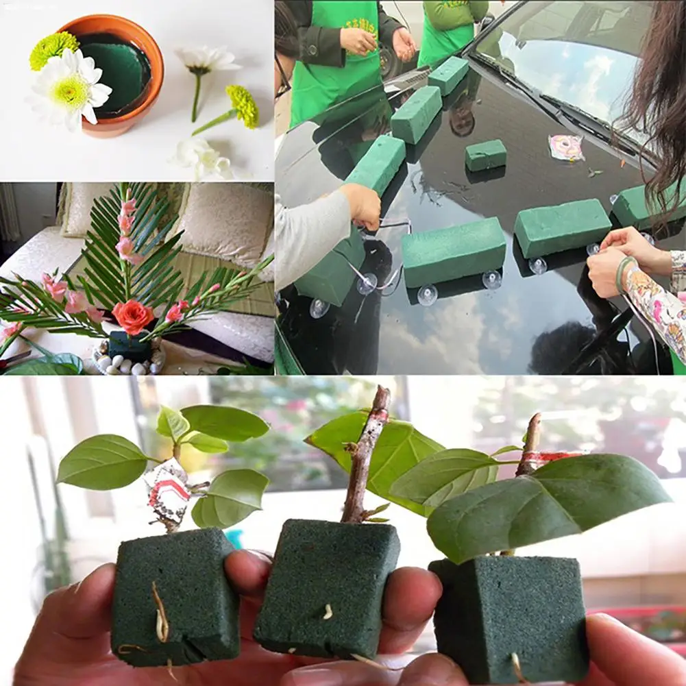Green Flower Foam Highly Absorbent Cuttable Sponge Foam Flower Arrangements Foam Wet Foam block 23X11X7cm for Flowers Plant