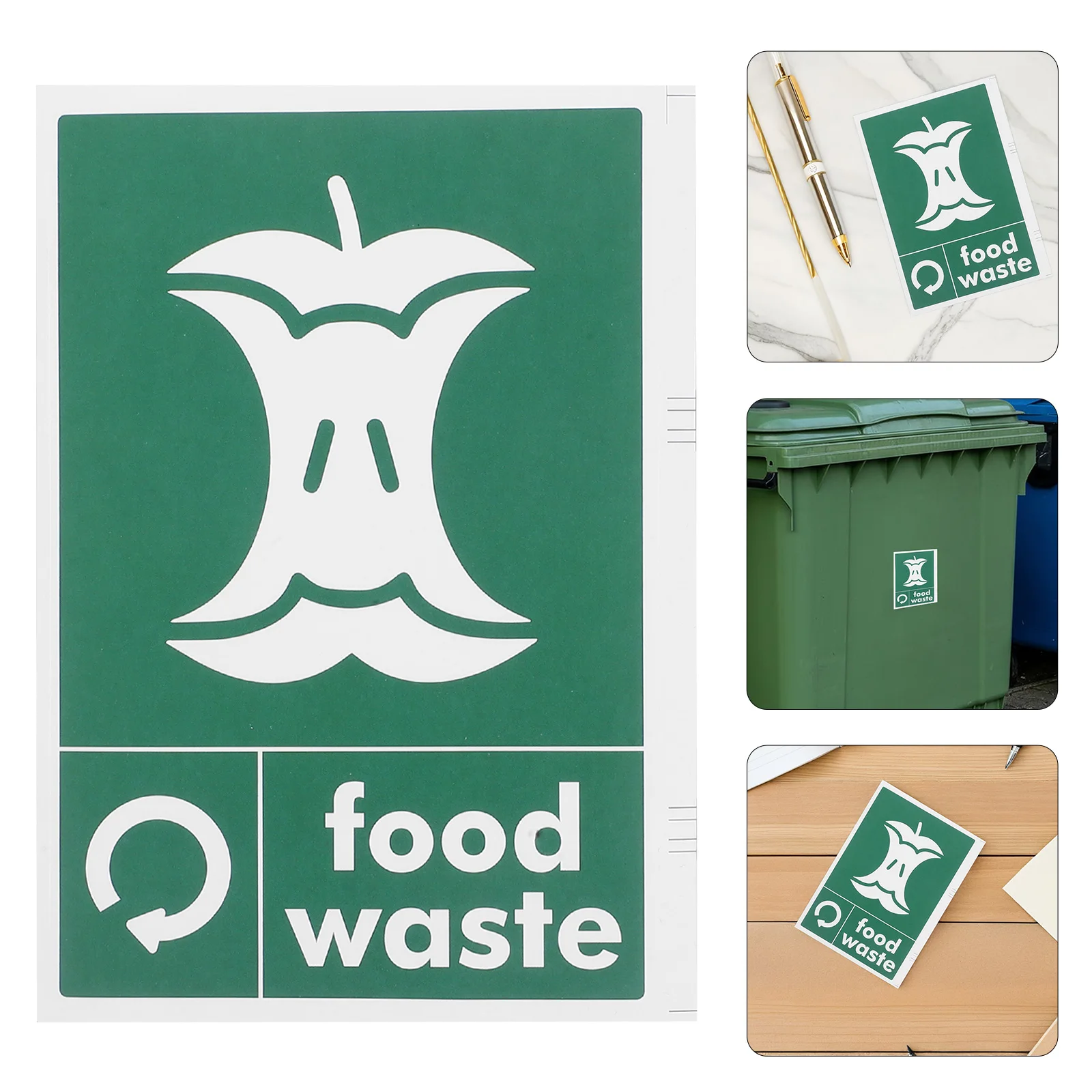 10 stuks milieuvriendelijke stickers: zelfklevende recyclingstickers voor vuilnisbakken vuilnisclassificatie voedselafvalpatronen gemakkelijk