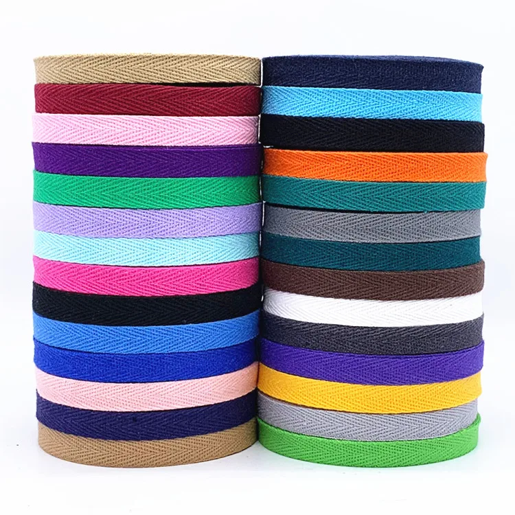 Wholesale 50yards 10mm 20mm Chevron Cotton Tape Ribbon Webbing Herring Bonebinding Tape Lace Trimming for Packing DIY Accessory