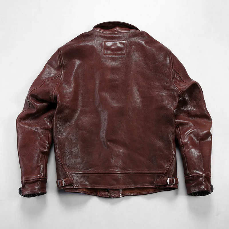 High Quality Moto & Biker Outdoor Leisure Slim Fit Zip Design Vintage Genuine Leather Clothings Men\'s Real Goatskin Jackets