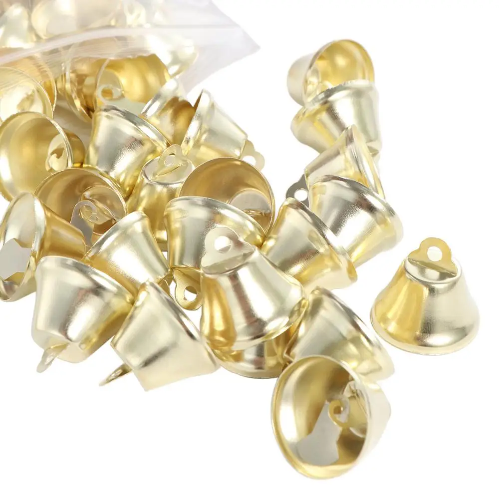 50pcs Gingle Bell Jewelry Materials Gold Small Bell DIY Crafts Wind Chime Jingle Bell Multi Size Pendants Small Horn Christmas