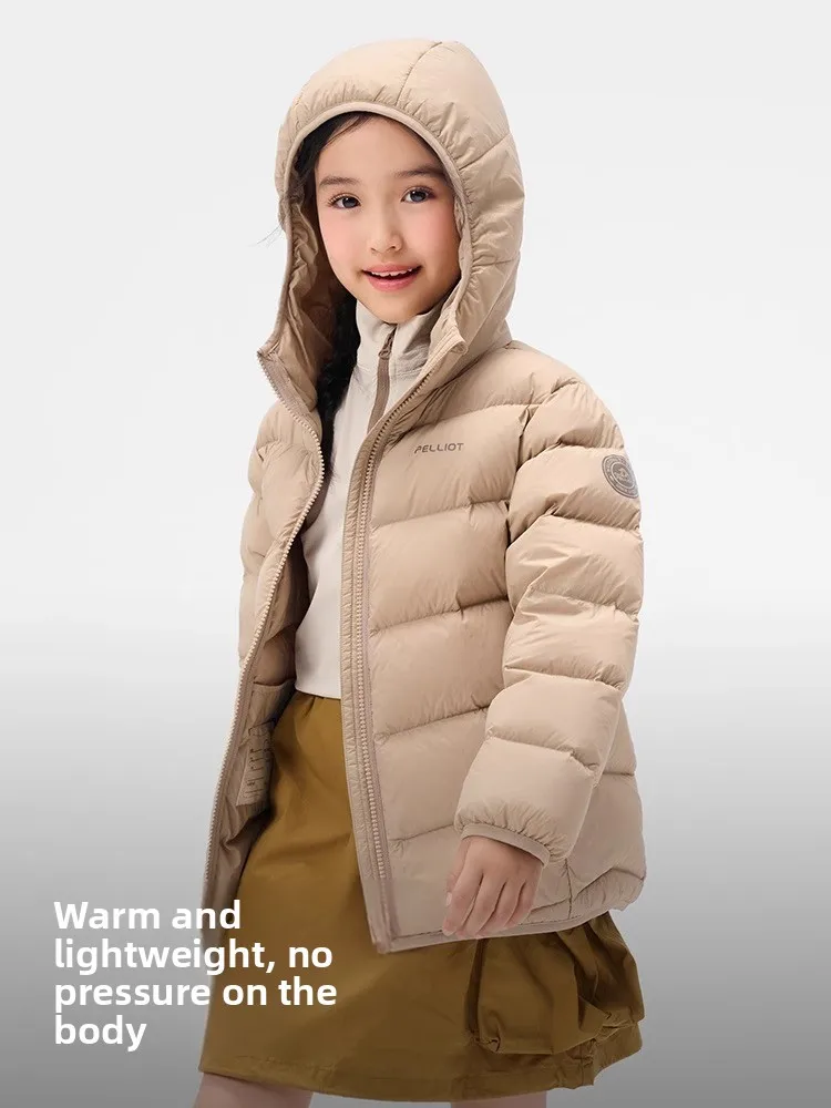 سترة أطفال من الريش من بيليوت، موديل خريف وشتاء 2025 الجديد، خفيفة الوزن ودافئة للاستخدام الخارجي، مع غطاء للرأس، سترة قصيرة ...