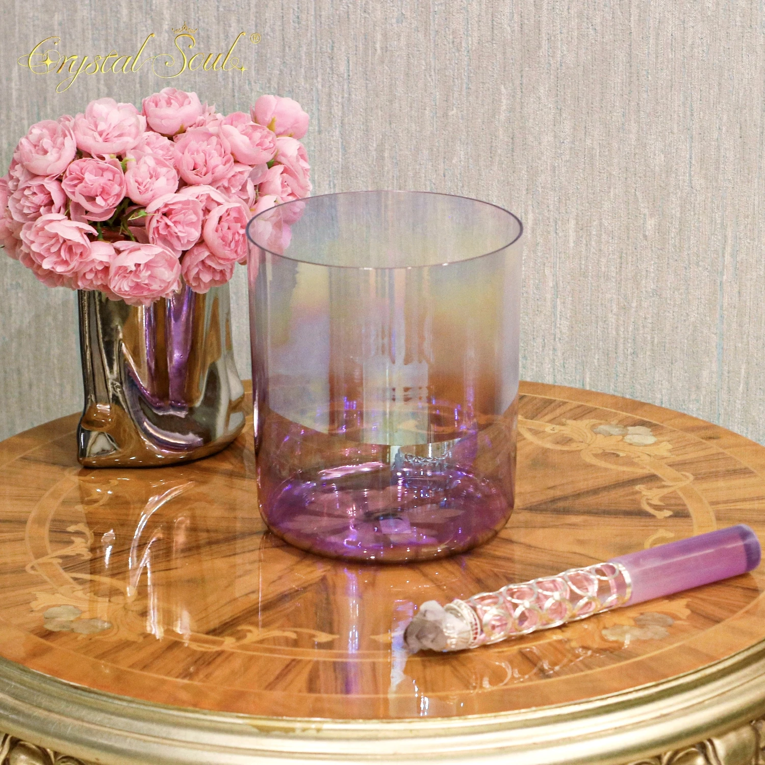 Crystal Soul Classic Seven Chakras Purple Crystal Singing Bowl Sets Meditation Alchemy Bowls Source Manufacturer