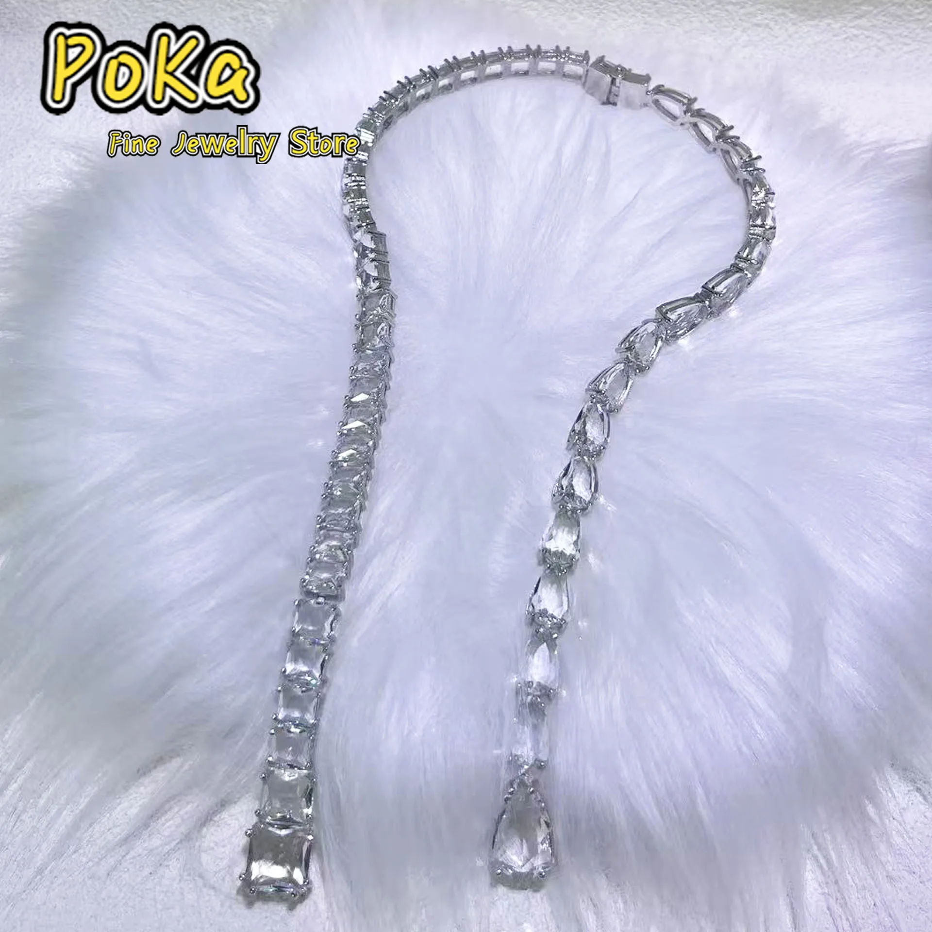 

High Quality Necklace White Fine Wedding Jewelry Exquisite Cross Crystal Pendant Original Women's Party Jewelry Accessories Gift