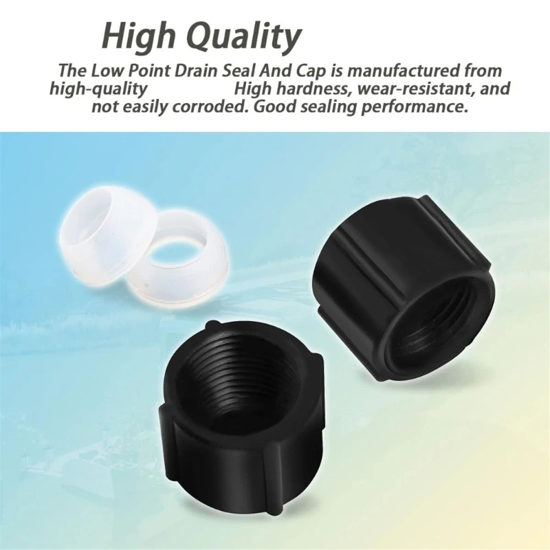 Drain Outlet Cap Set with Threaded Seal Pieces for Maintenance