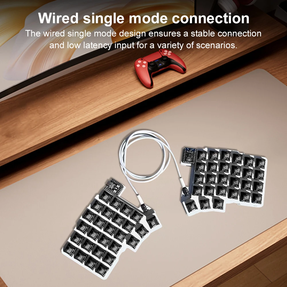 Split Keyboard Wired Programmable Keyboard Hot Swap Left Right Hand Keyboard Support QMK/VIAL Split-layout Keyboard for PC