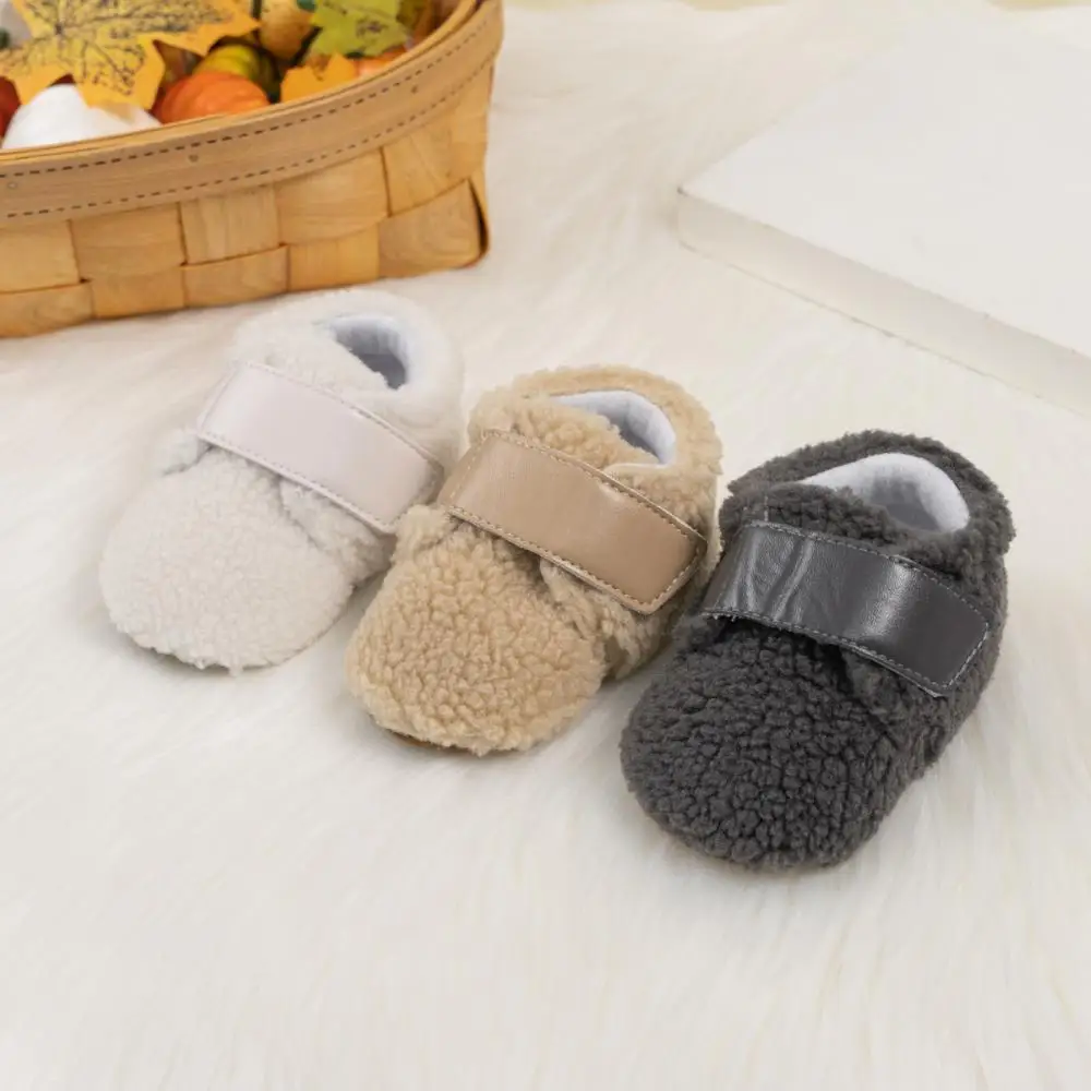 

Meckior Newborn Baby Shoes Boys Girls Baby Warm Shoes Classic Cotton Soft Bottom Anti-slip Shallow Lightweight Toddler Shoes