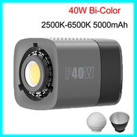 LUXCEO P40W LED Video Light 40W Bi-Color COB Photographic Studio Light 2500K-6500K 5000mAh for Live Streaming CommercialShooting