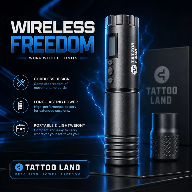 Wireless Tattoo Pen with LED Digital Display, Powerful Motor Permanent Makeup PMU Machine for Professional Tattoo Artists