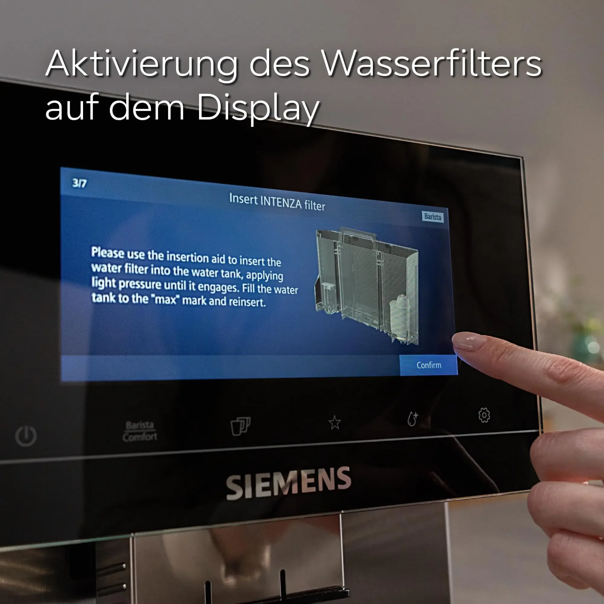 فلتر مياه Siemens TZ70033A Brita Intenza لآلات الإسبريسو بين تو كوب، عبوة قيمة، عبوة من 3 قطع، أبيض