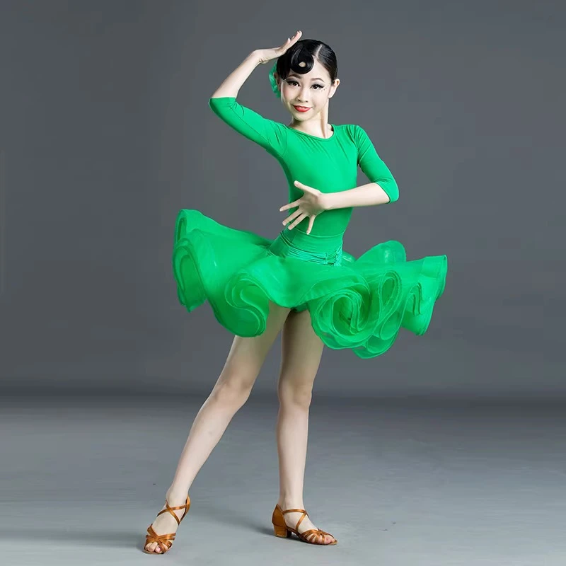 Children's female Latin dance practice clothes new professional test performance dress