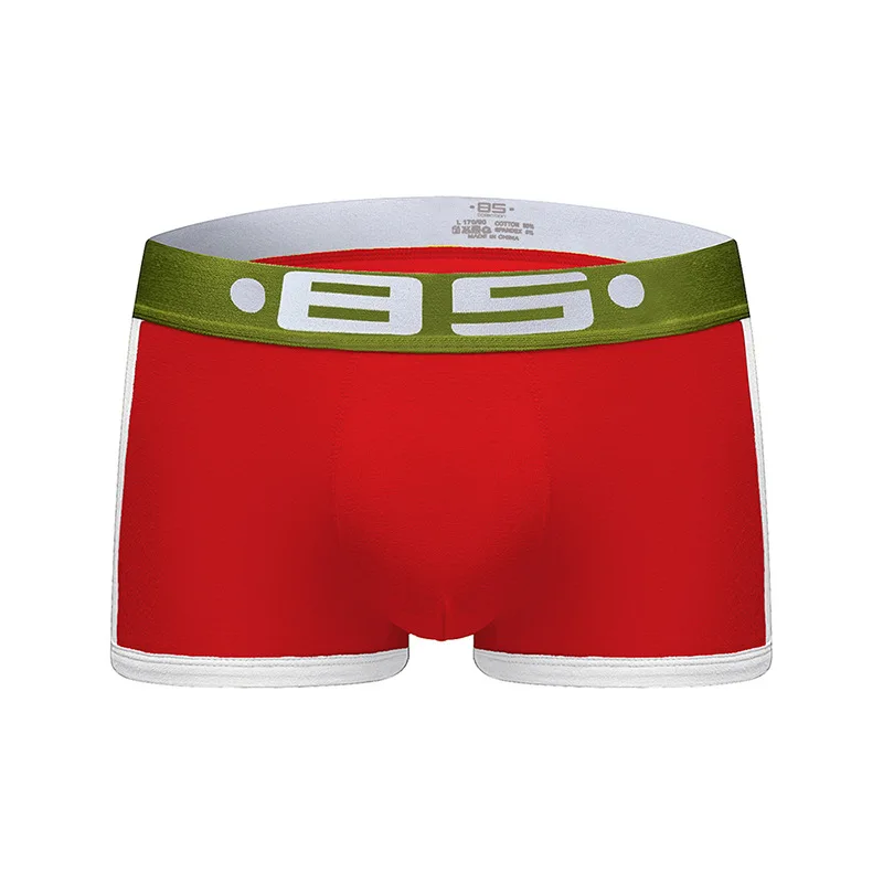 85 BS Men\'s Panties Solid Color Hip Lift U Convex Design Low Rise Boxer Trunks Youth Breathable BS40