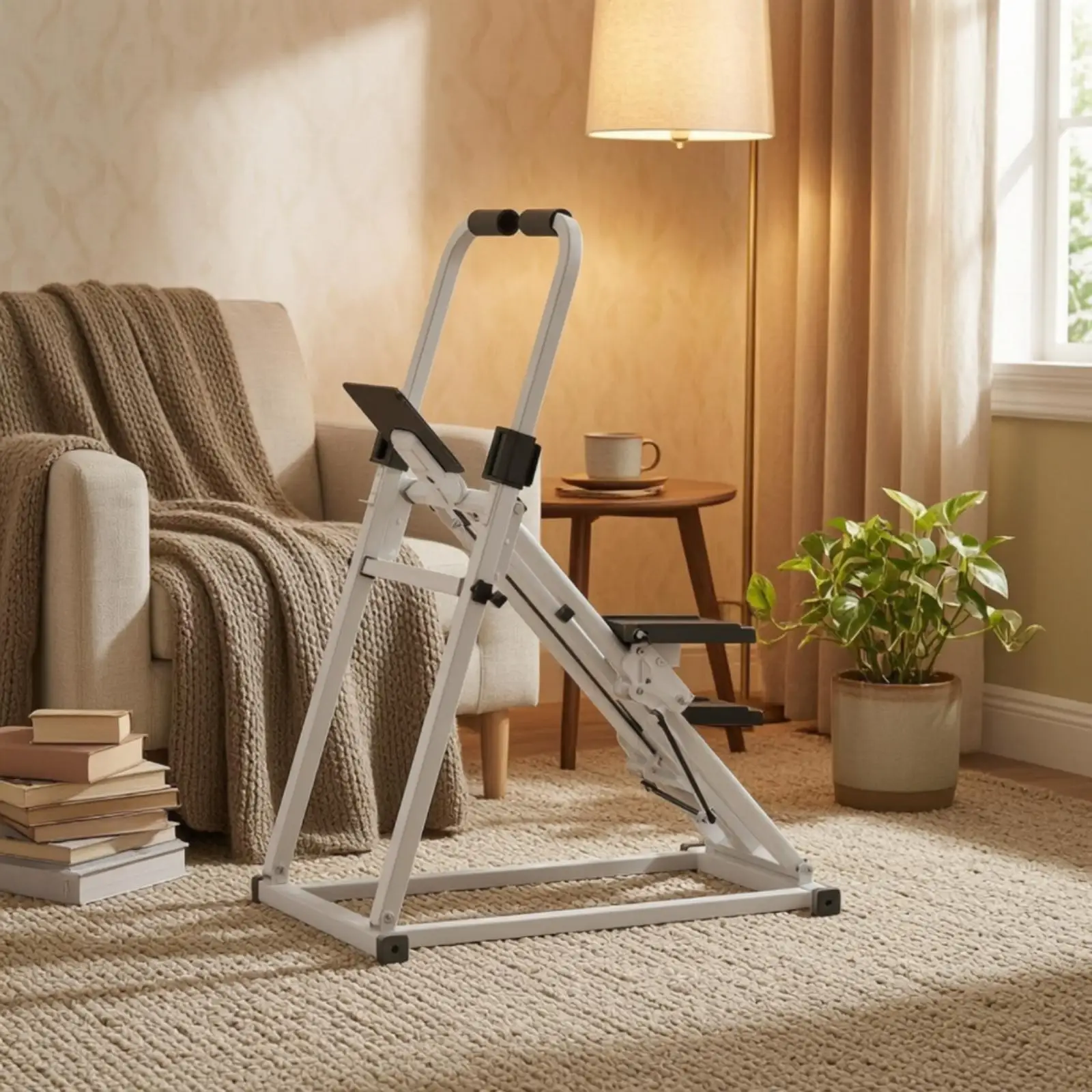 Foldable Stepper Exercise Machine with Console for Home Cardio Waist Leg Toning and Easy Storage Compact Base