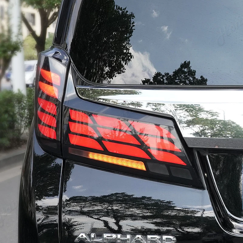 

Пара задних фонарей в сборе для Toyota Alphard 2015-2016-2017-2018-2023, светодиодный модификатор стоп-сигналов, обратные фонари, указатель поворота