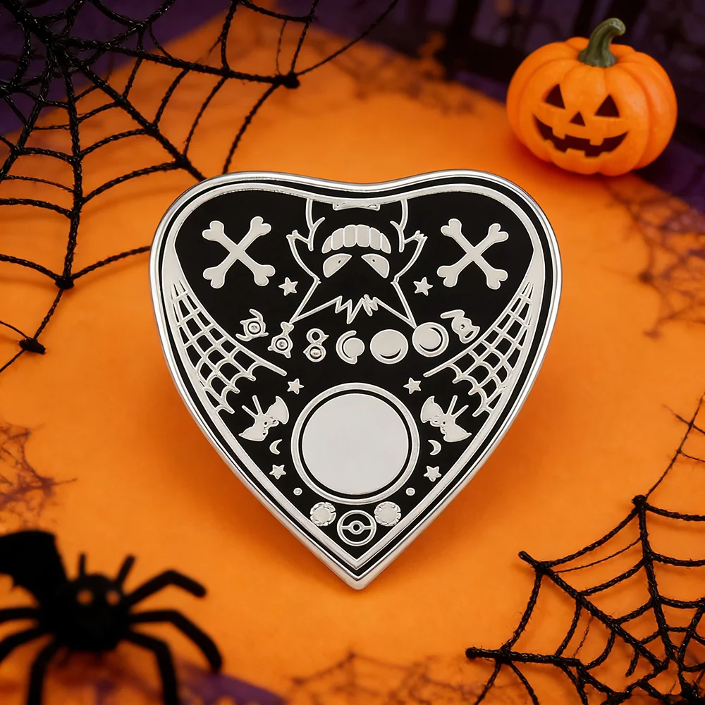 Magisches Ouija-Brett Cartoon-Emaille-Brosche Geister Halloween-Geister-Pin Abzeichen für Spielfans Niedliche Horror-Accessoires – Detail 4