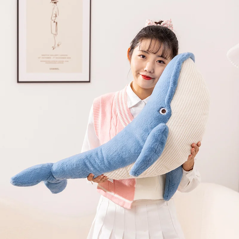 Hot 75/100cm New Style Blue Shark Plush Toys Big Fish Cloth Doll Whale Stuffed Animals Children Birthday Gift