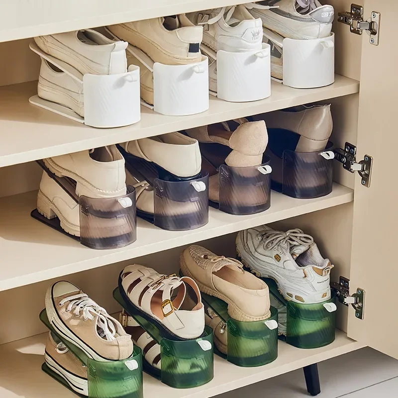 One-piece Shoe Shelf Shoe Storage Rack Space-saving Removable Plastic Double-layer Adjustable Shoe Rack