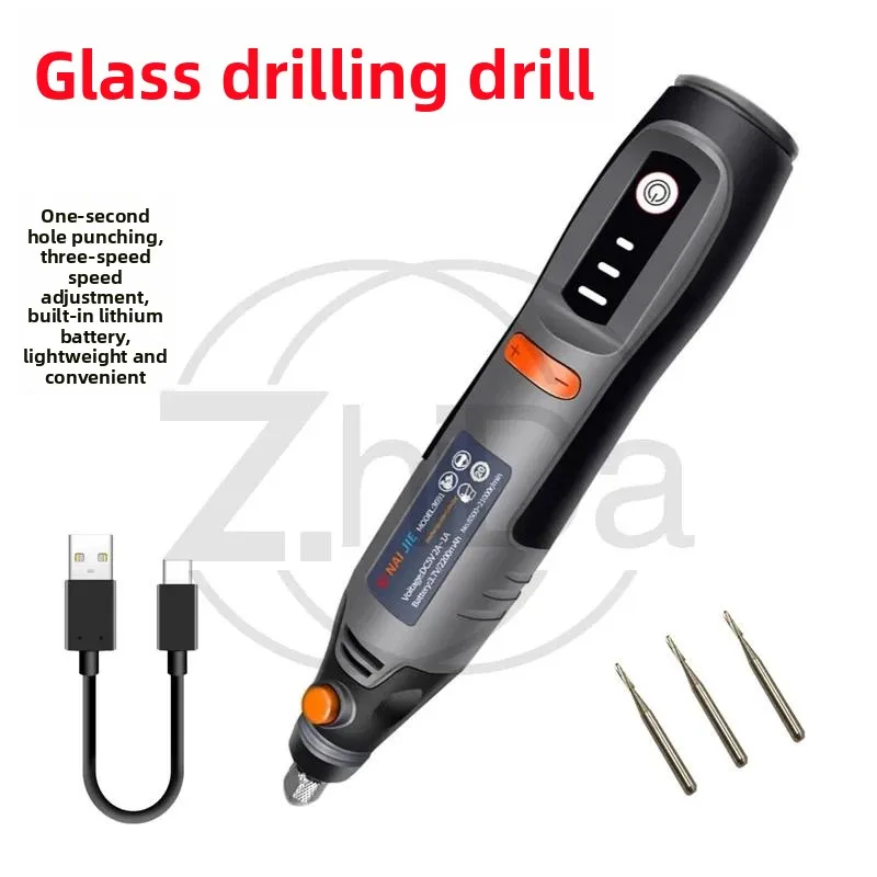 Car Windshield Glass Repair Punching Tool, Electric Drill Reamer Kit for Automobile Glass Crack Repair