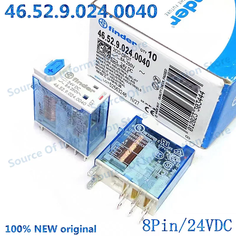 5Pcs Original 8Pin Relay, 100% New, 46.52.9.024.0040, 24V DC,