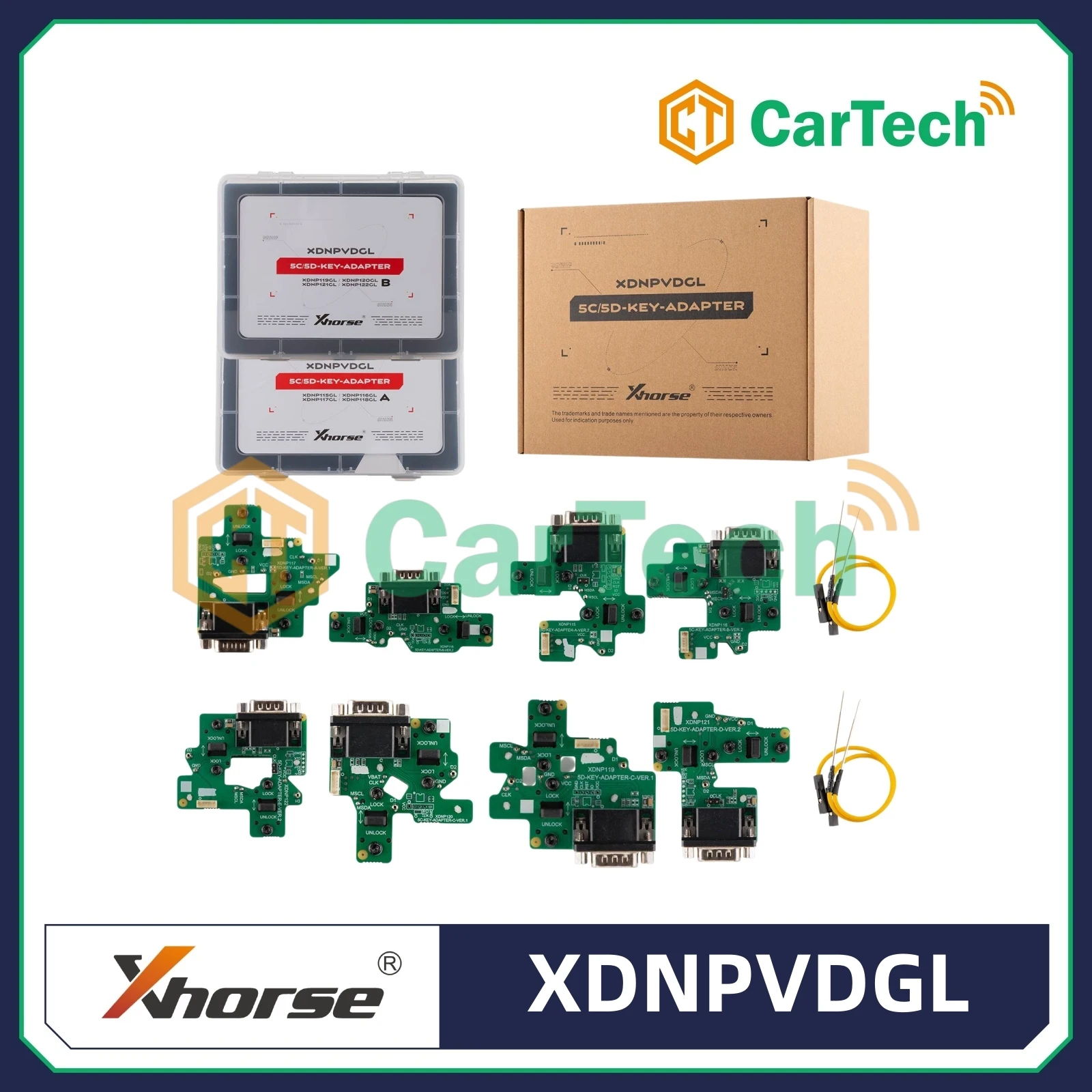 Cartech 2026 Xhorse XDNPVDGL MQB 5C/5D Dedicated Adapter Set work with Key Tool Plus/ Multi Prog
