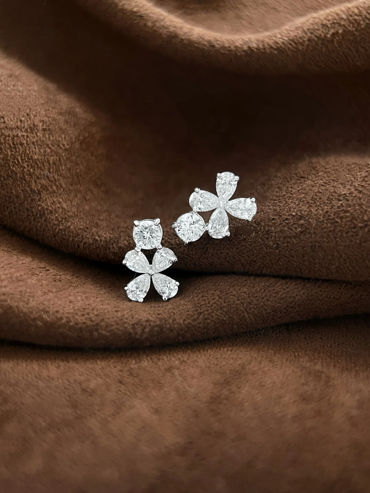Lab Grown Diamond Pear Cut 9K 10K 18K White Gold 925 Silver 1ctw DEF VS HPHT Diamond Small Stud Earrings Jewelry & Accessories