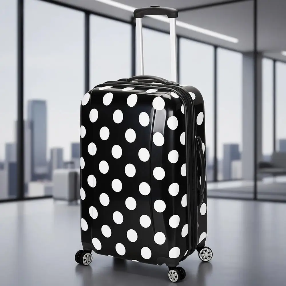 

Laguna Beach Hardside Spinner Luggage, 20-Inch, Black Dotted Pattern, Carry-On Size