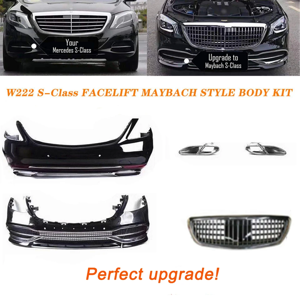 

Передний и задний комплект для бампера 2018 + Facelift Maybach Style 560 Mercedes W222 S Class