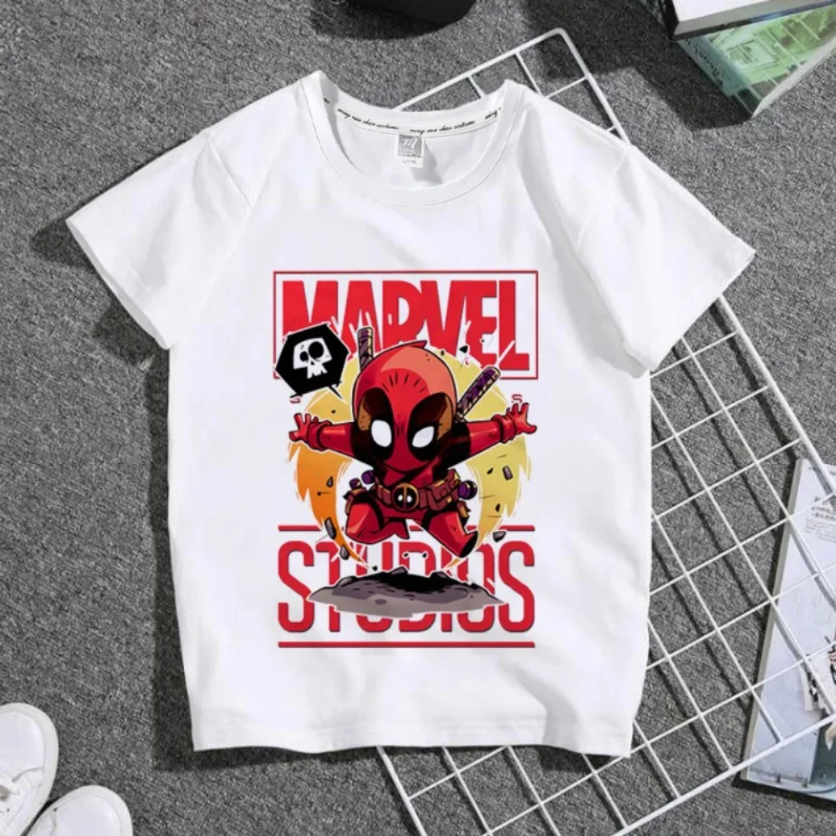 Cute Disney Spider-Man Marvel Cartoon Boys T-Shirt White Tops Marvel Avengers Men's T-Shirt Kids Child T Shirt 2024 Summer Tees