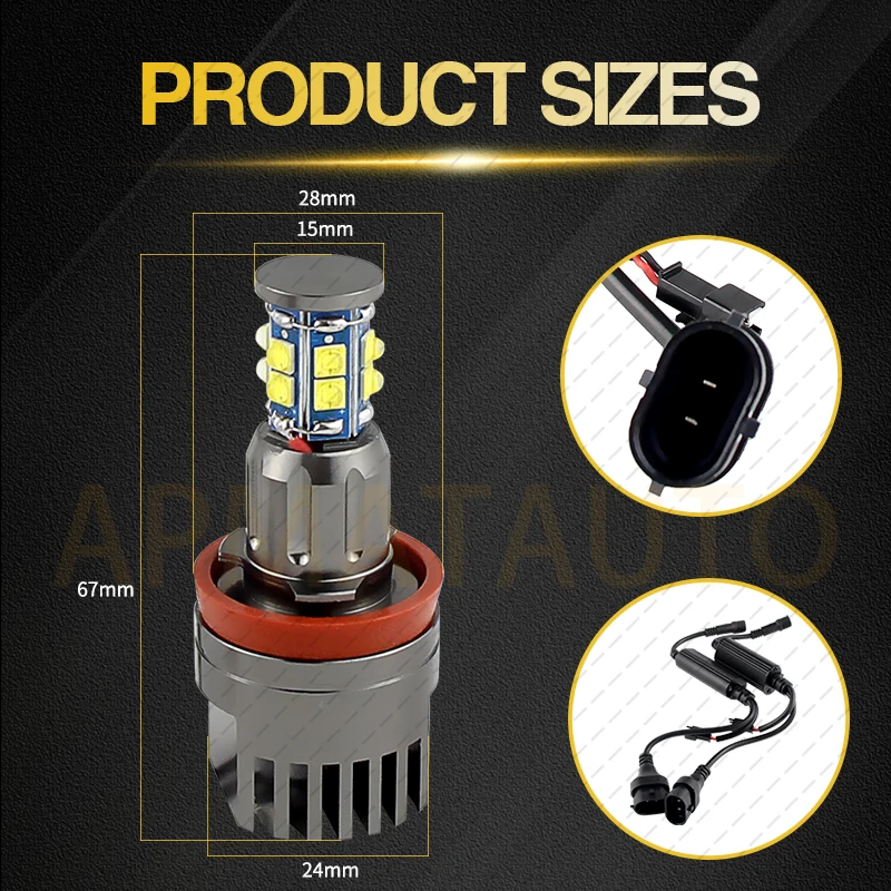 H8 LED عيون الملاك ماركر ضوء هالة حلقة لمبة لسيارات BMW E81 E82 E87 E88 E90 E92 M3 E93 E60E70 X5 E71 X6 X6M E89 Z4 اكسسوارات السيارات #3