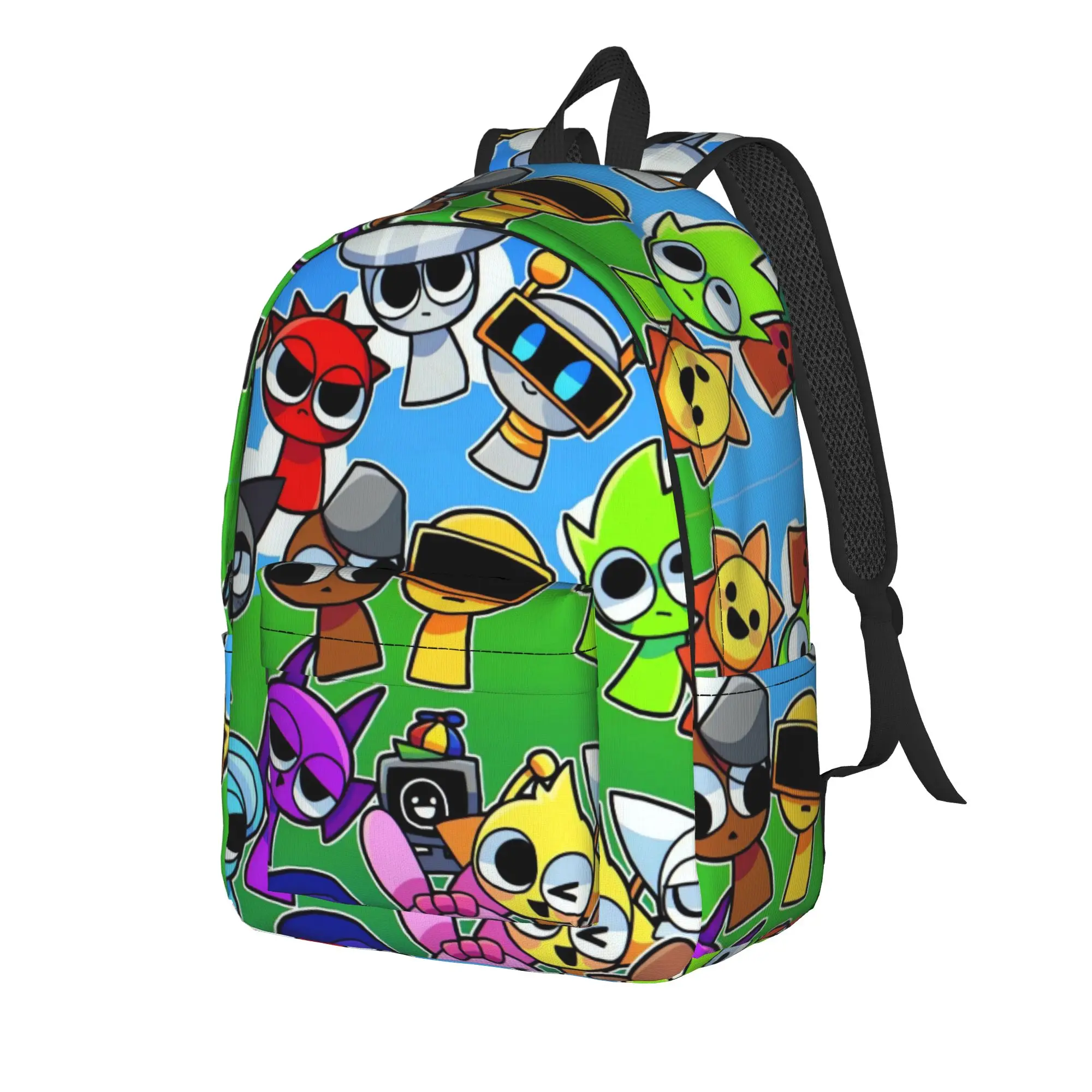 Cartoon S-Sprunkis Backpack  Stylish Backpacks Student Daily Pattern High School Bags Designer Rucksack