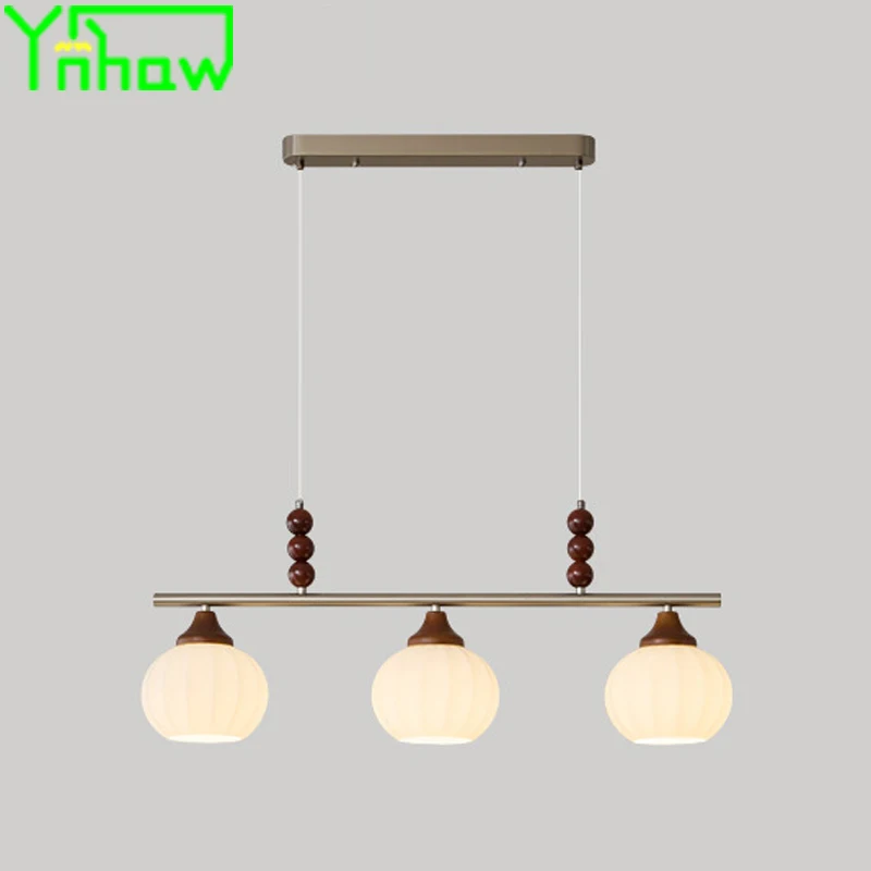 

Cream-Style Eye-Protecting Long Straight Chandelier For Dining Rooms, Pumpkin Dining Room To Bar Restaurant Lighting Fixtures