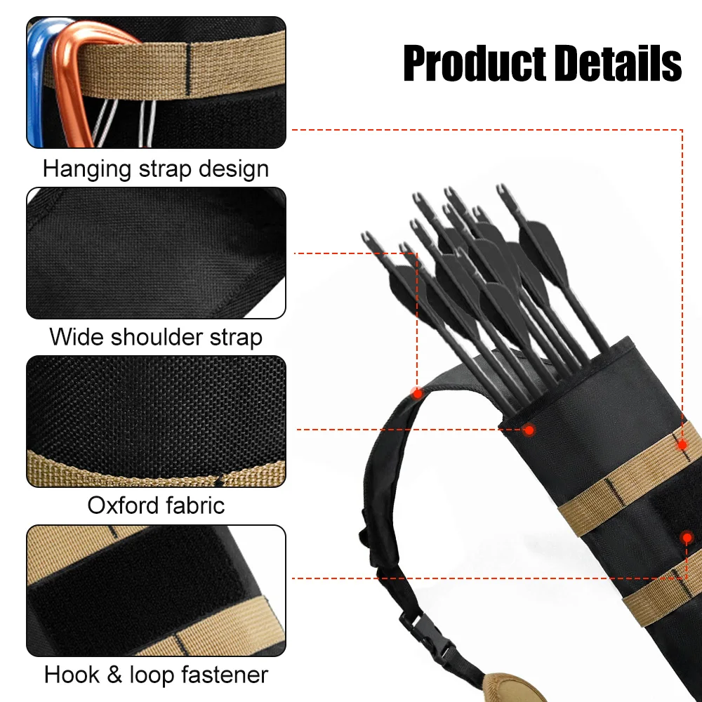 Archery Arrows Quivers Bag Light Weight Quivers Arrows Holder Shoulder Hanged Adjustable Quivers for Arrows Bows Hunting Shoot