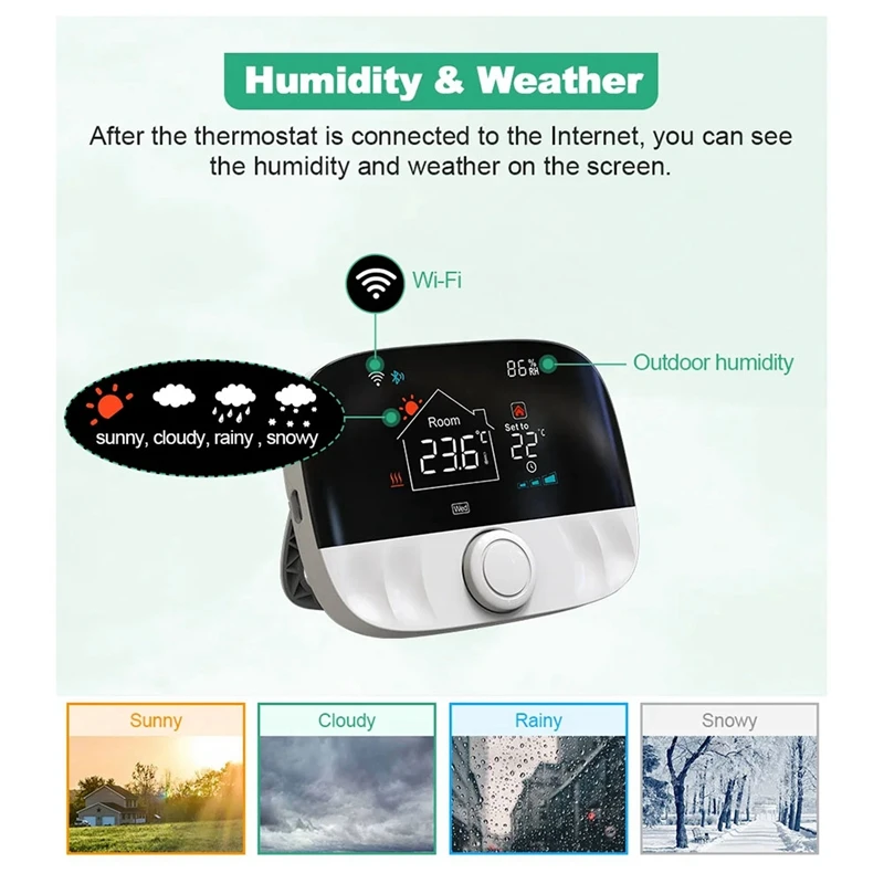 Tuya inteligente wifi termostato sem fio para caldeira a gás bateria de aquecimento rf 433mhz termostato controlador temperatura alexa
