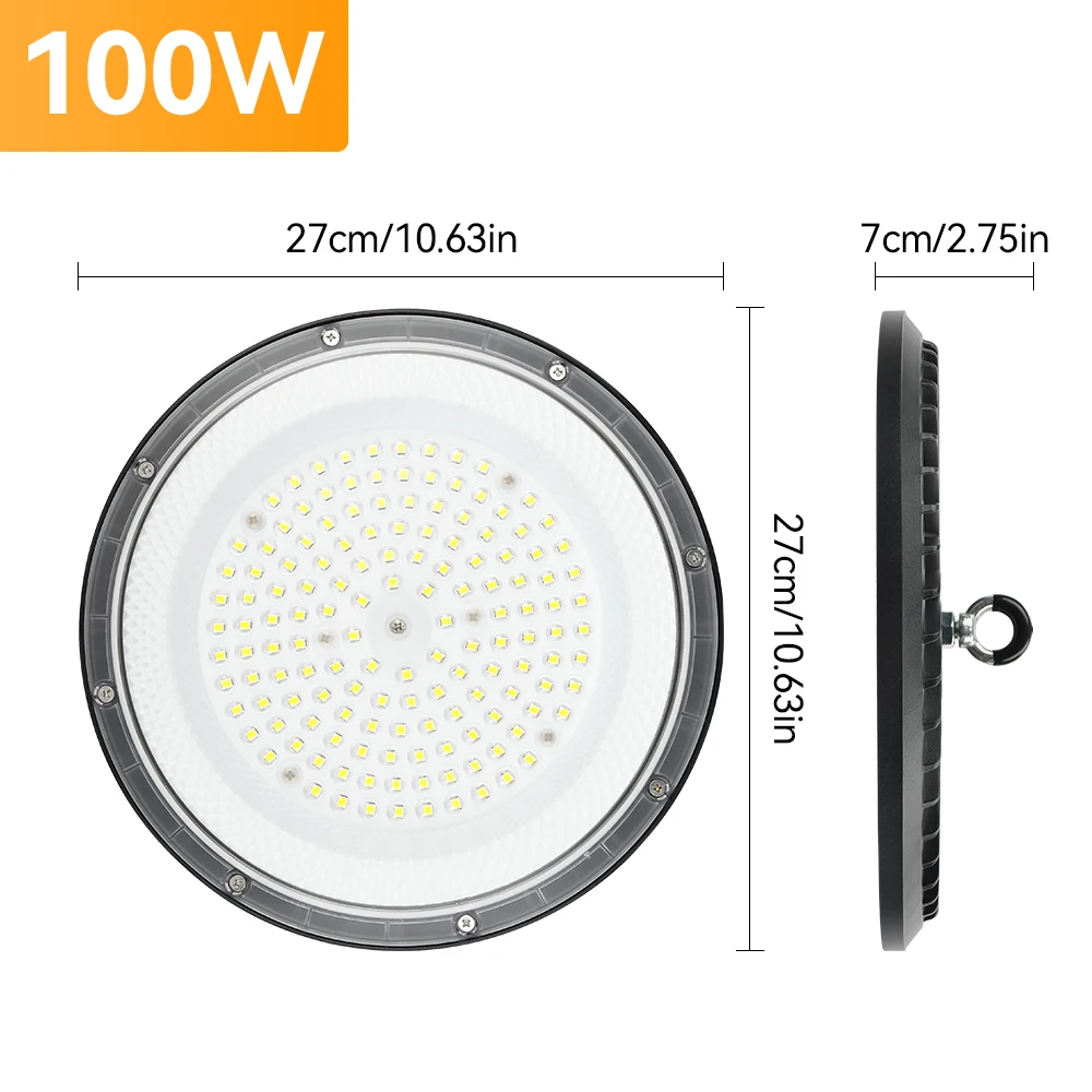 防水LEDライト,超高輝度照明,UFO,商業,産業,市場,倉庫,ガレージ,家庭,屋外,屋内,100W, 200W