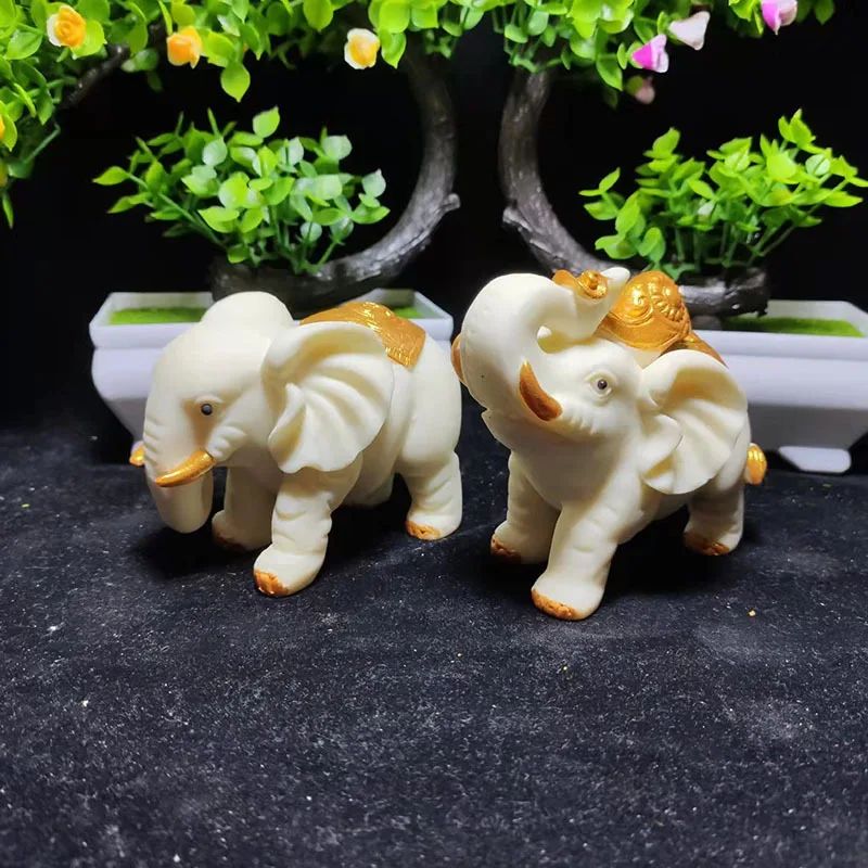 Ivory Nut Carved Safe Ruyi Elephant Ornaments Fortune Furnishings Ornament Furnishing Crafts Gift Box Wholesale